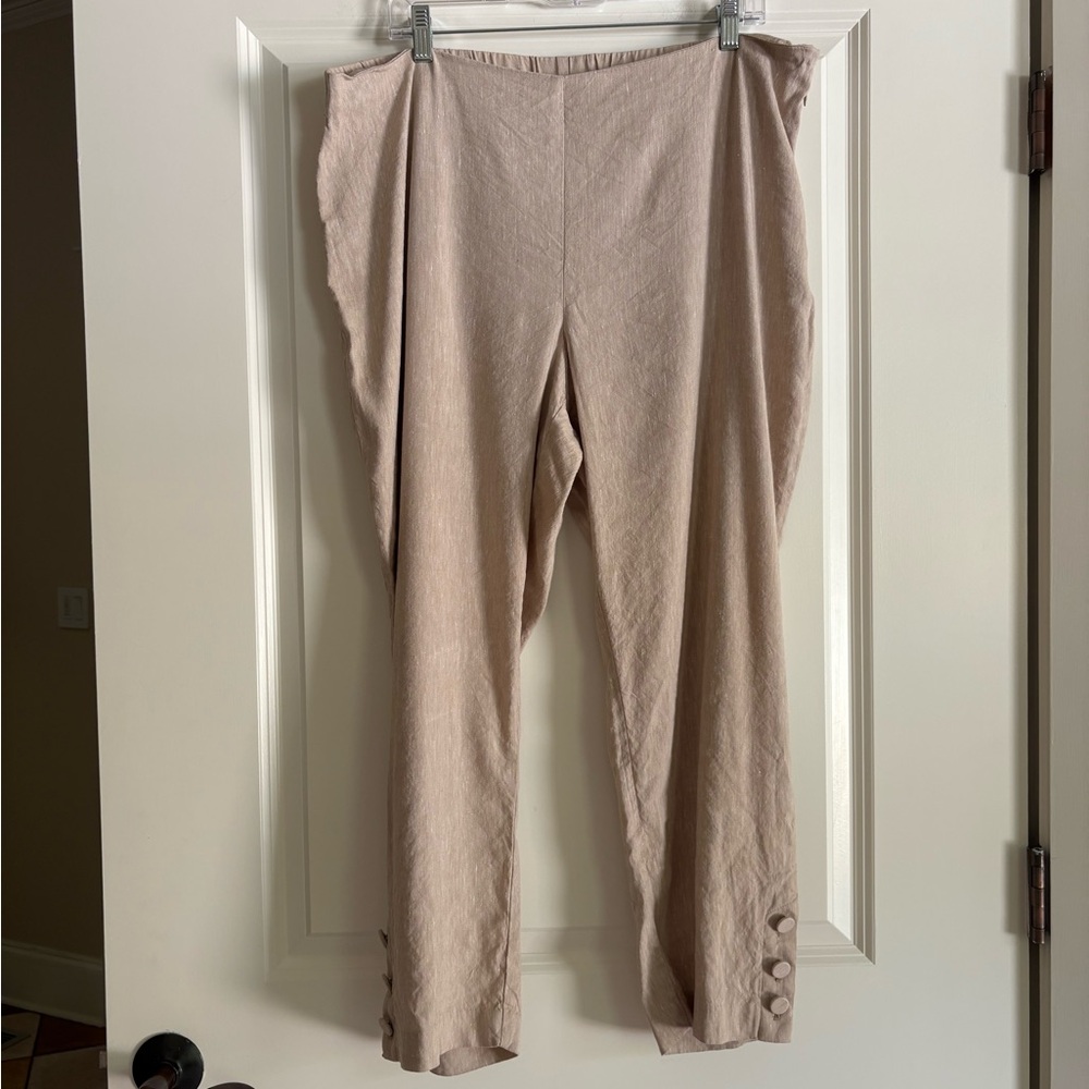 J.Jill Linen Stretch Oatmeal Color Pants